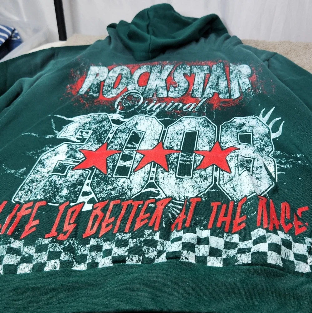 Men's 2 Piece Track Set - Rockstar Original - XL Long - Green, Red & White
